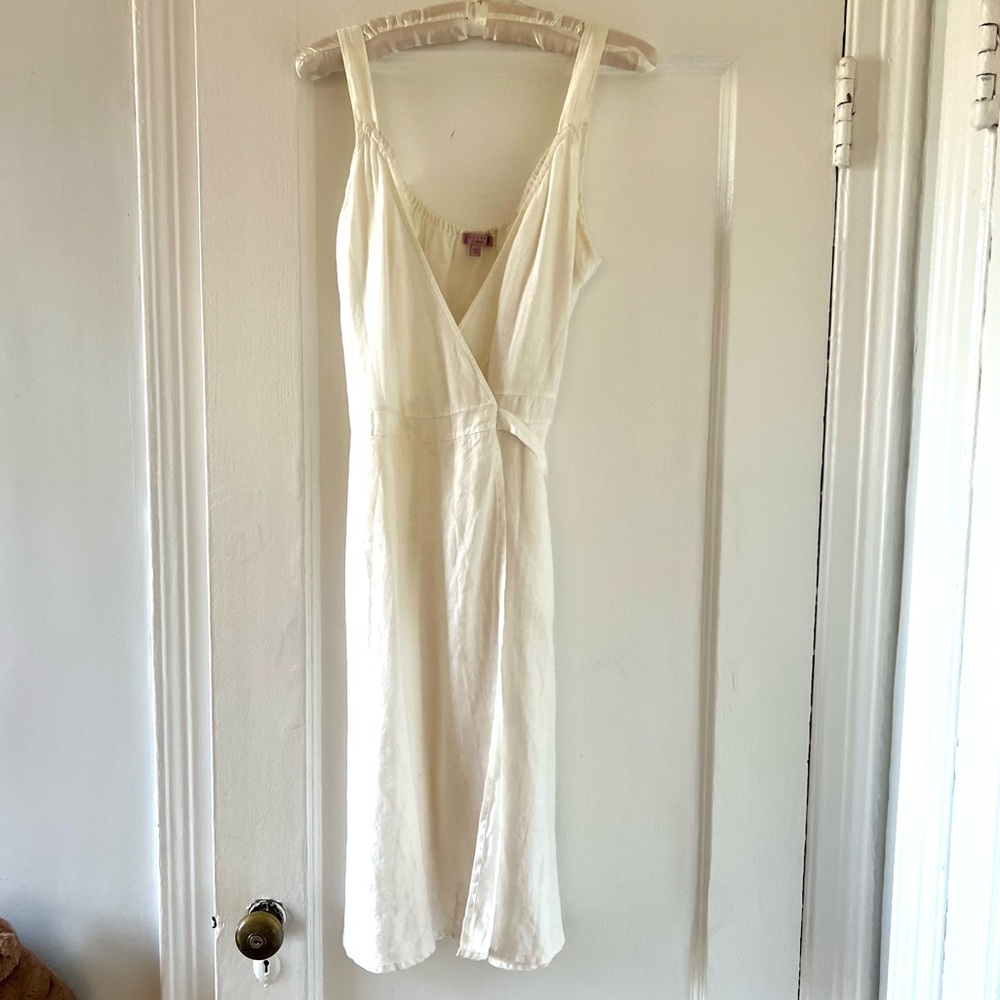 Calypso Saint Barth White Linen Midi Wrap Dress Sz. S